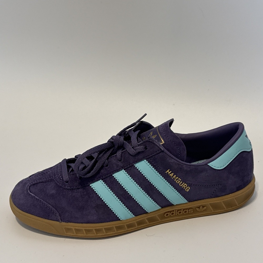 Adidas - Hamburg  Purple Suede/Blue Stripes/Gum Sole, Size 9